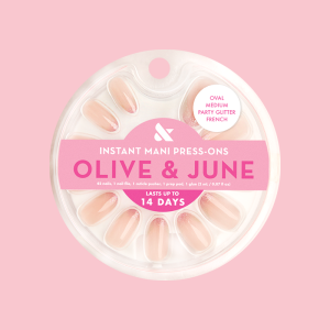 Party Glitter French - Press On | Medium | Oval