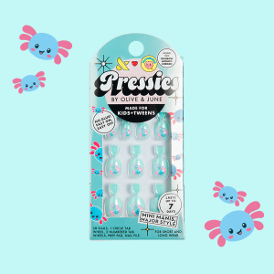 Rainbow Axolotl Chrome - Pressies | Extra Short Short | Round