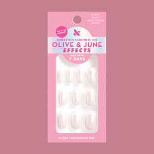 White Chrome French - Tab Press-On | Short | Round